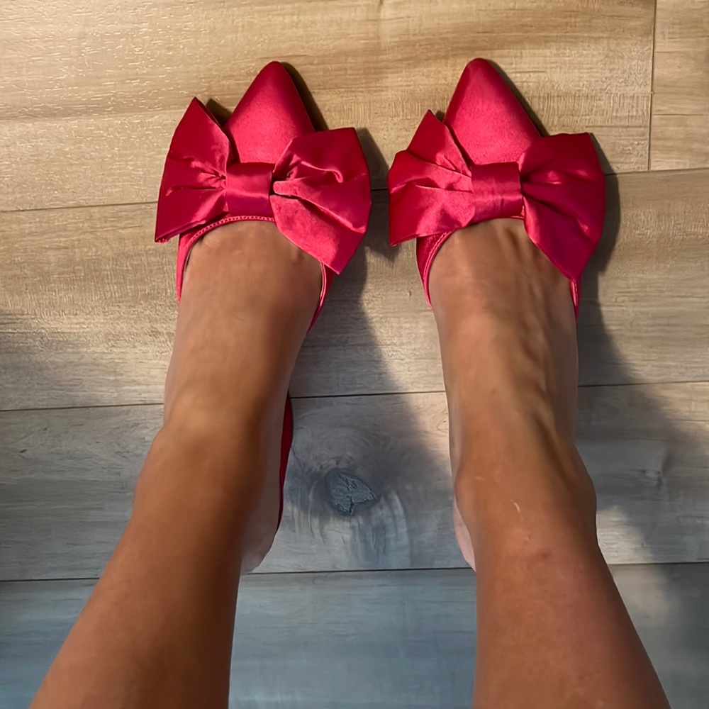 Hot pink mule heels